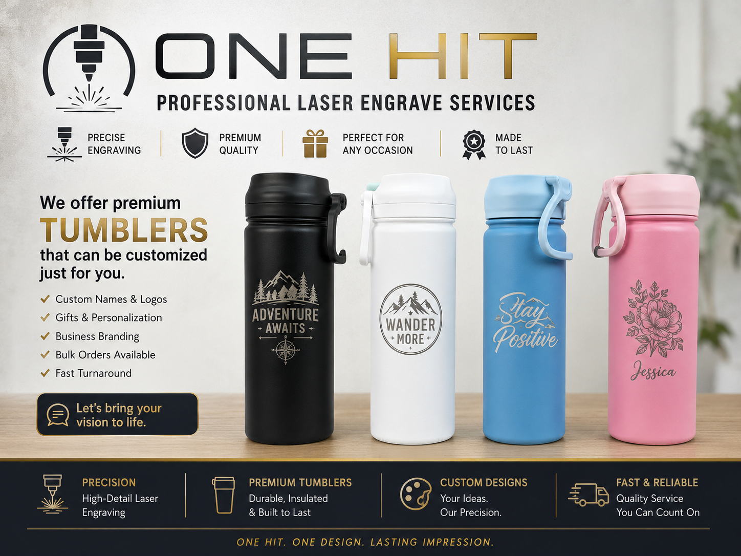 Custom Laser Engraved Tumblers