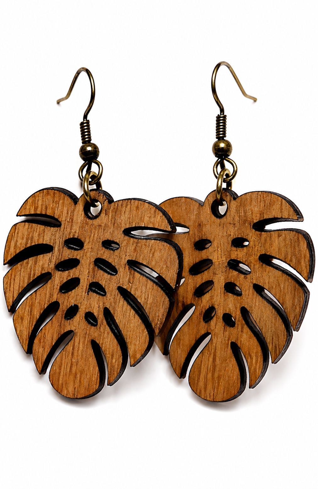 Handcrafted Laser-Engraved Wooden Earrings