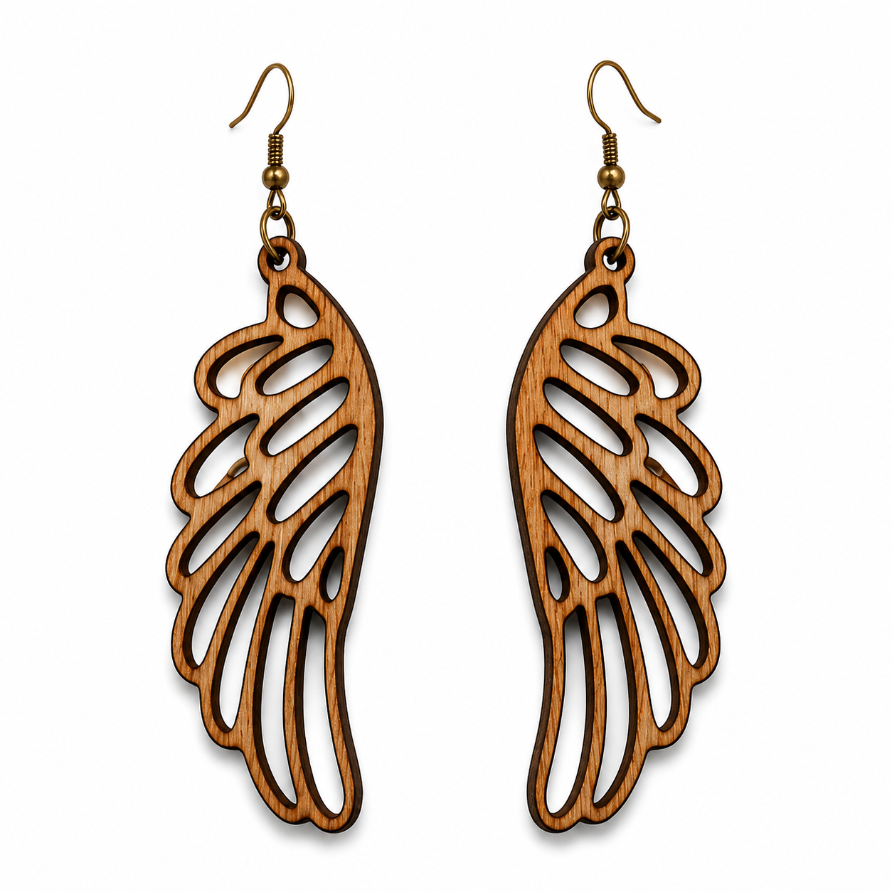 Handcrafted Laser-Engraved Wooden Earrings