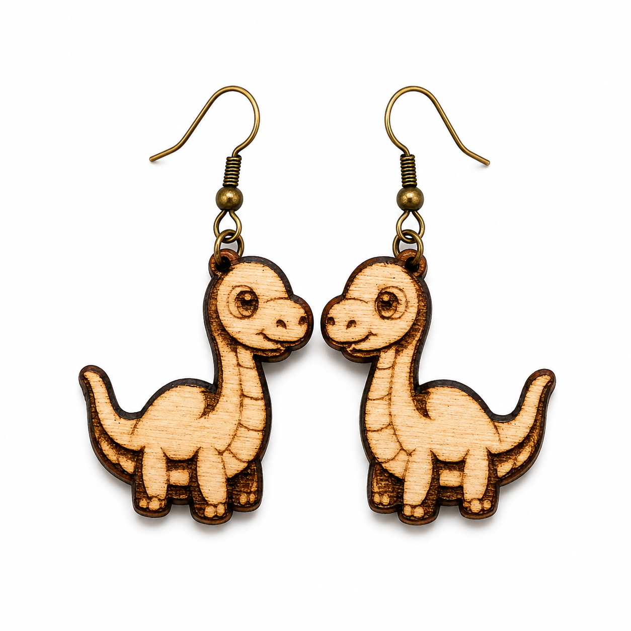 Handcrafted Laser-Engraved Wooden Earrings
