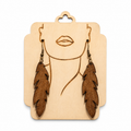 Handcrafted Laser-Engraved Wooden Earrings