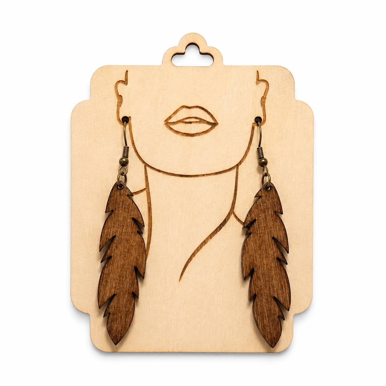 Handcrafted Laser-Engraved Wooden Earrings