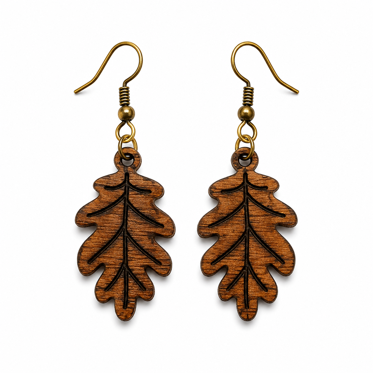 Handcrafted Laser-Engraved Wooden Earrings