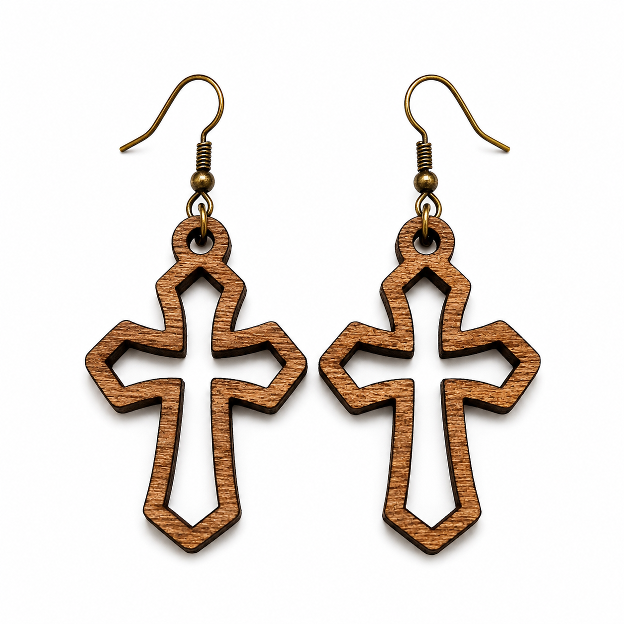 Handcrafted Laser-Engraved Wooden Earrings