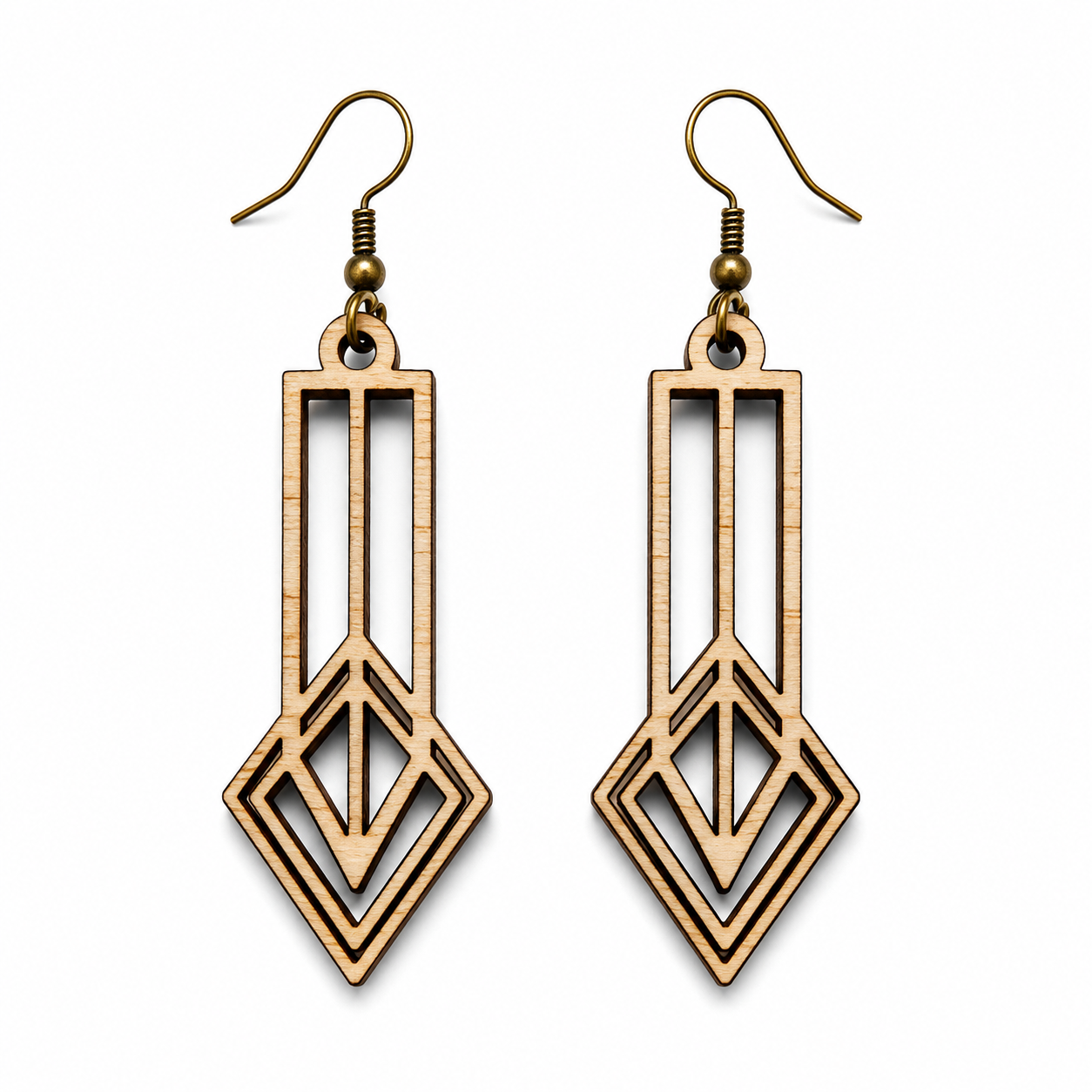 Handcrafted Laser-Engraved Wooden Earrings