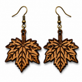 Handcrafted Laser-Engraved Wooden Earrings