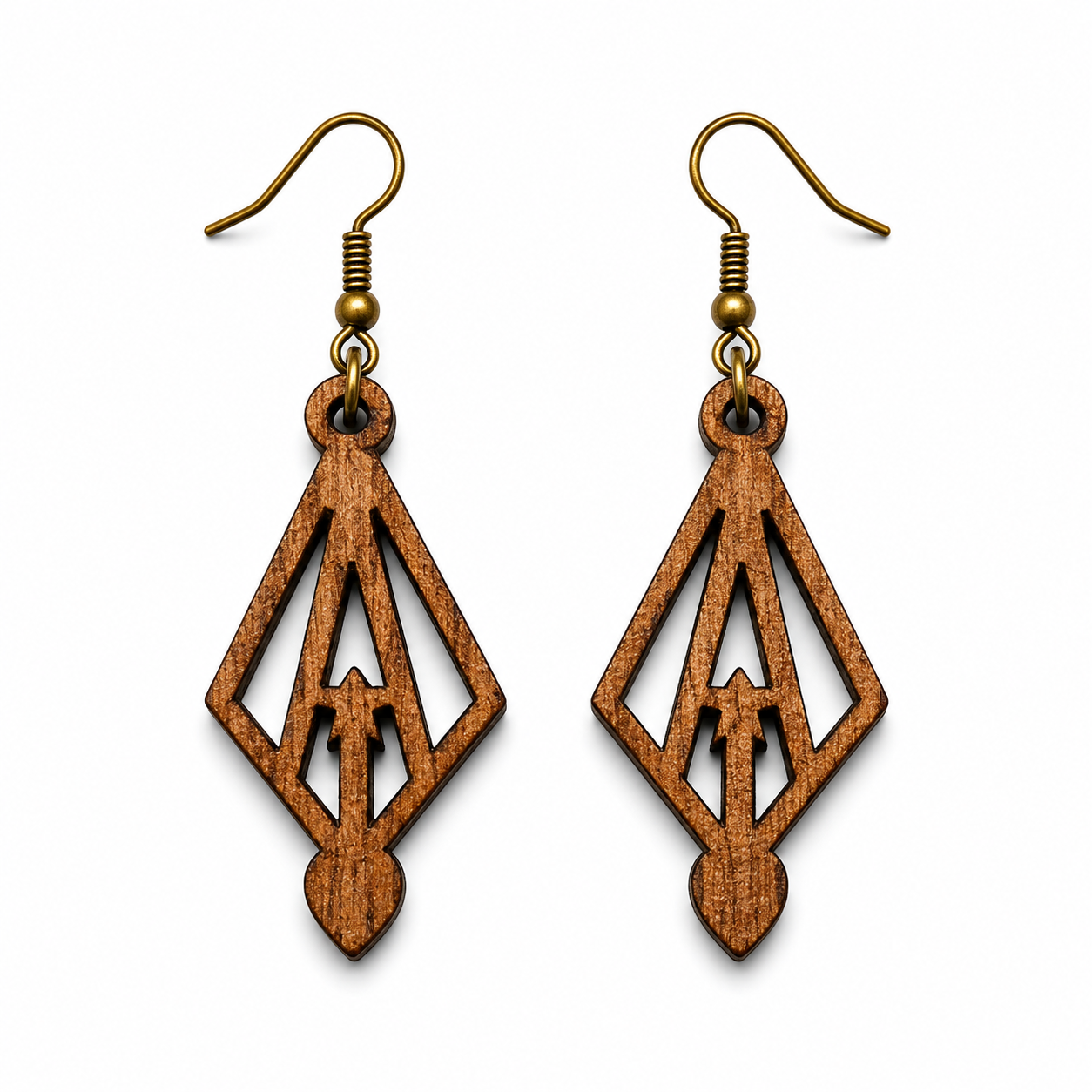Handcrafted Laser-Engraved Wooden Earrings