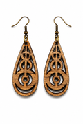 Handcrafted Laser-Engraved Wooden Earrings