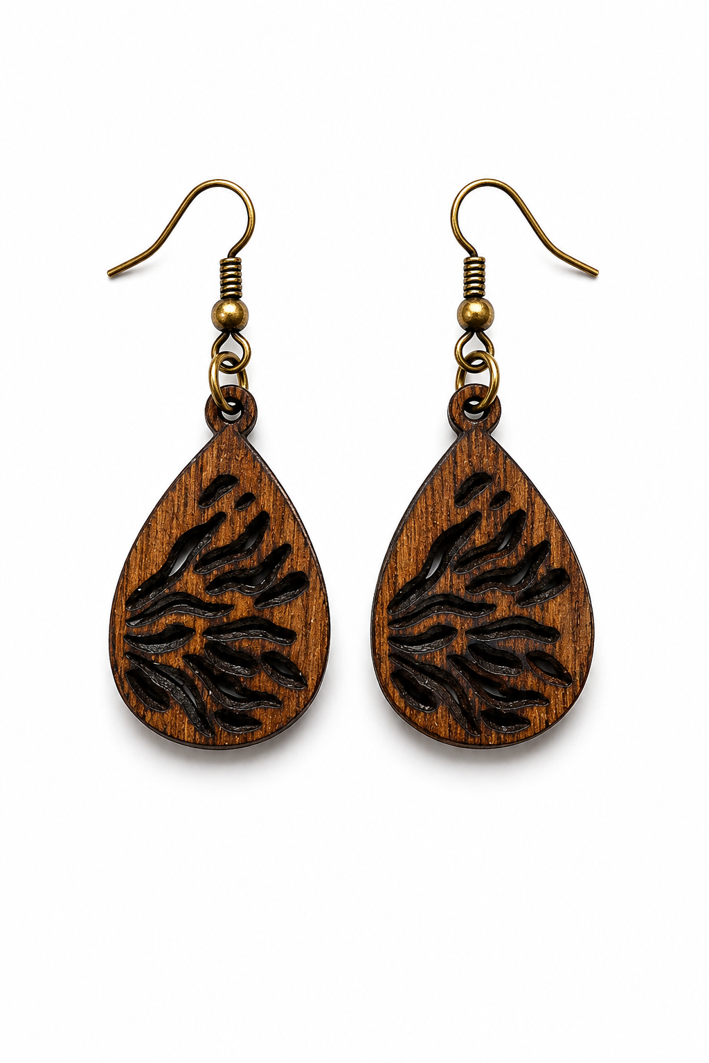 Handcrafted Laser-Engraved Wooden Earrings
