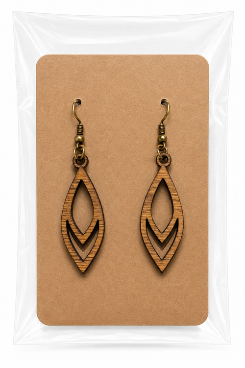 Handcrafted Laser-Engraved Wooden Earrings