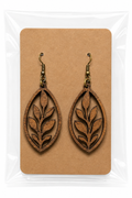 Handcrafted Laser-Engraved Wooden Earrings
