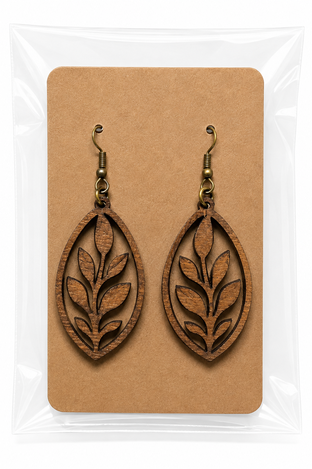 Handcrafted Laser-Engraved Wooden Earrings