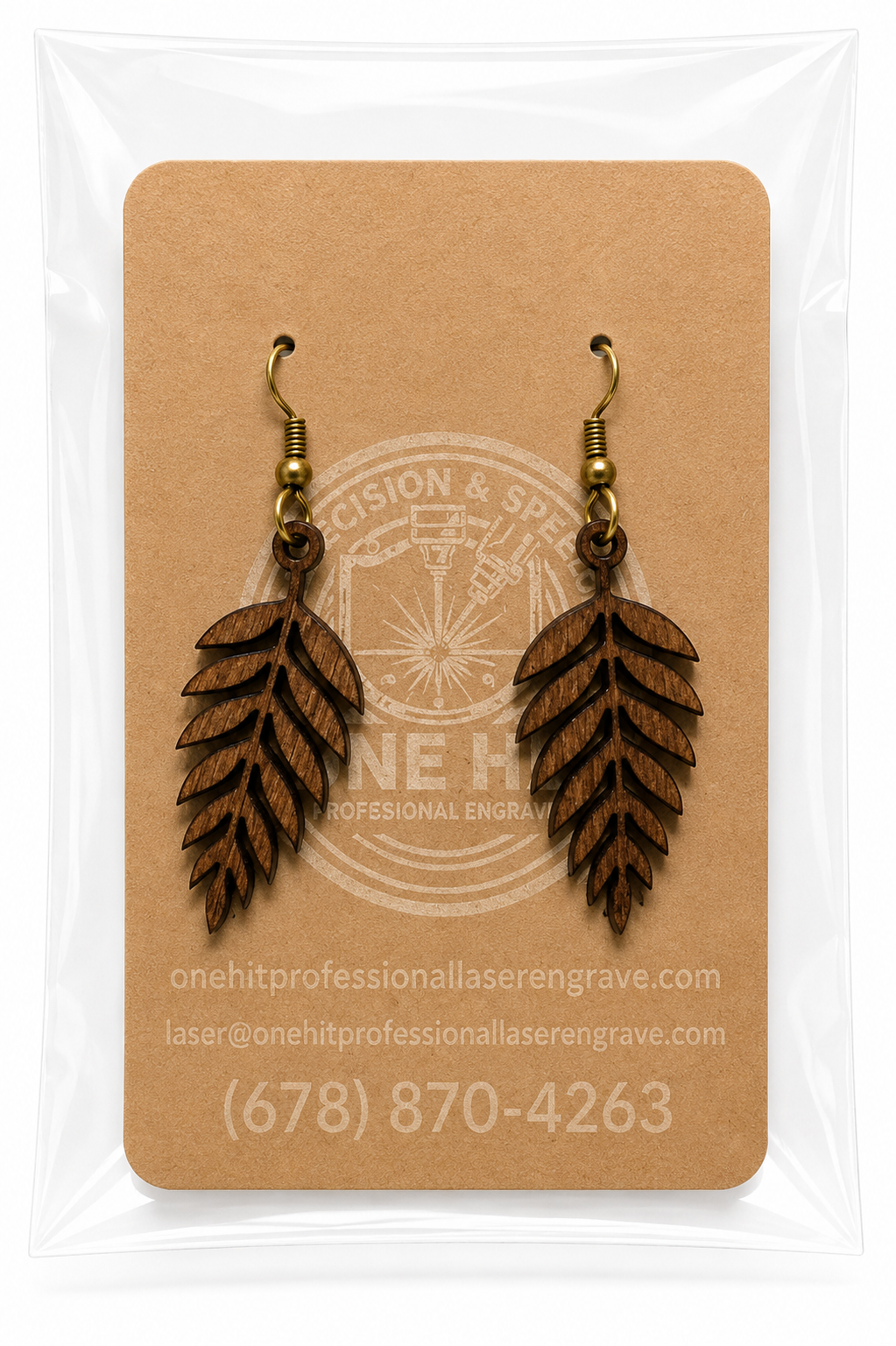 Handcrafted Laser-Engraved Wooden Earrings