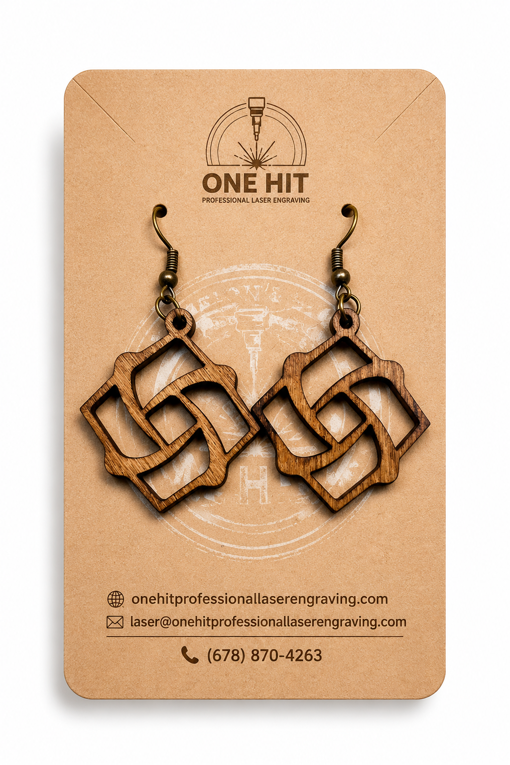 Handcrafted Laser-Engraved Wooden Earrings