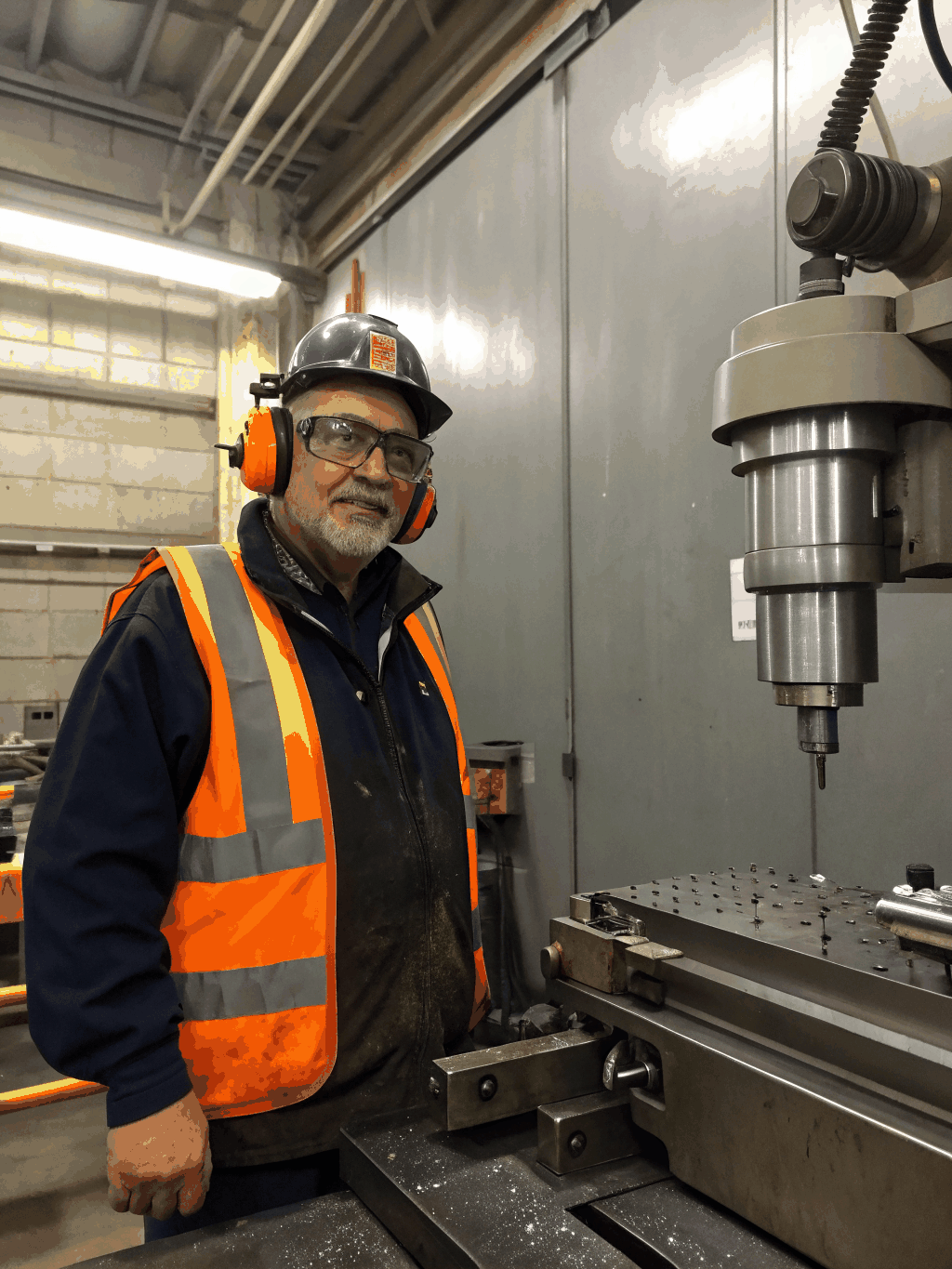 Portrait of David Miller, production lead, at the laser station